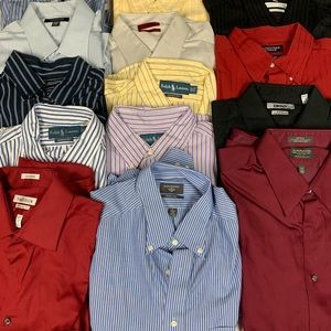 Men’s shirts size 16-161/2. 34/35 All 17 -$125 obo